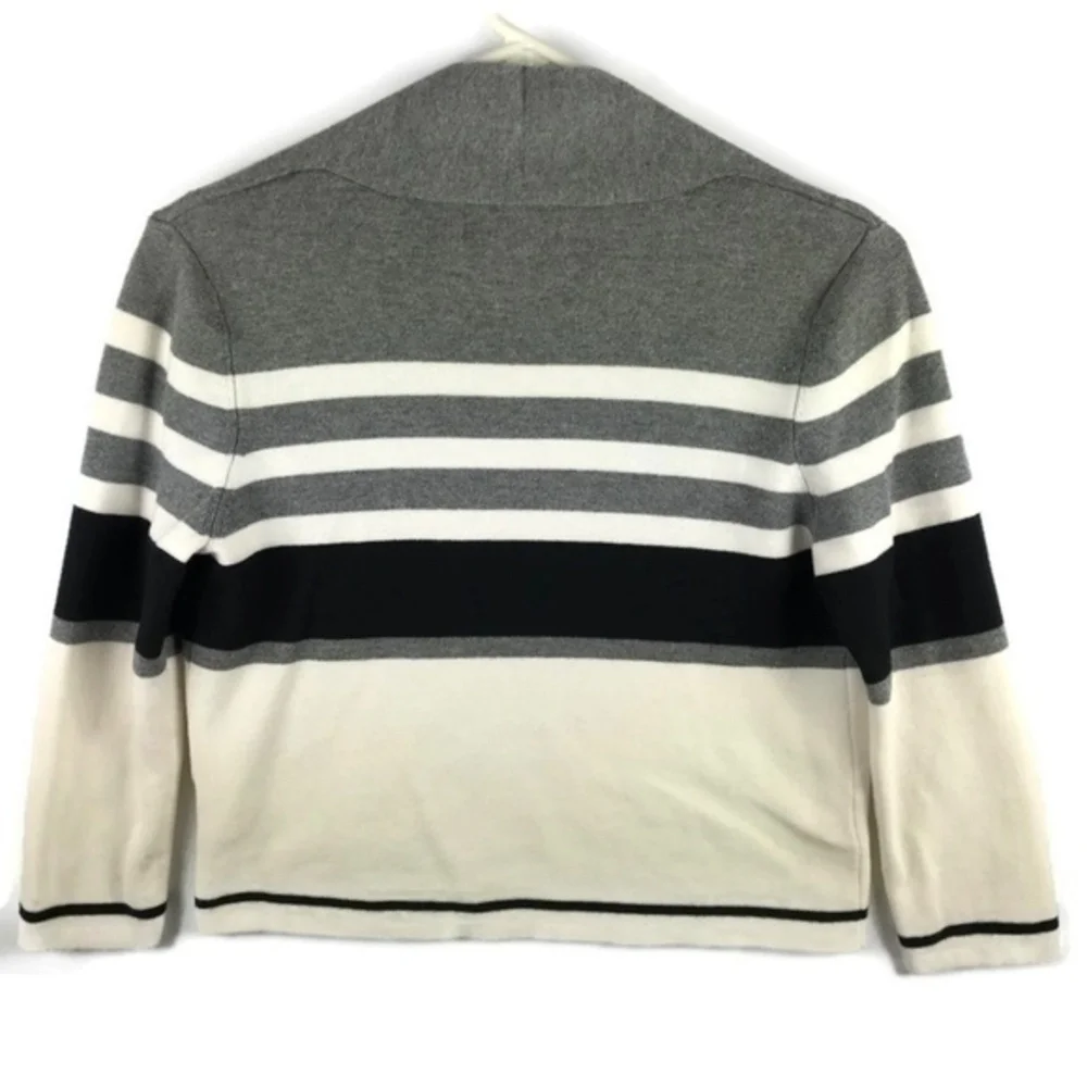 Liz Claiborne Career Stripped Open Front Sweater Cardigan
